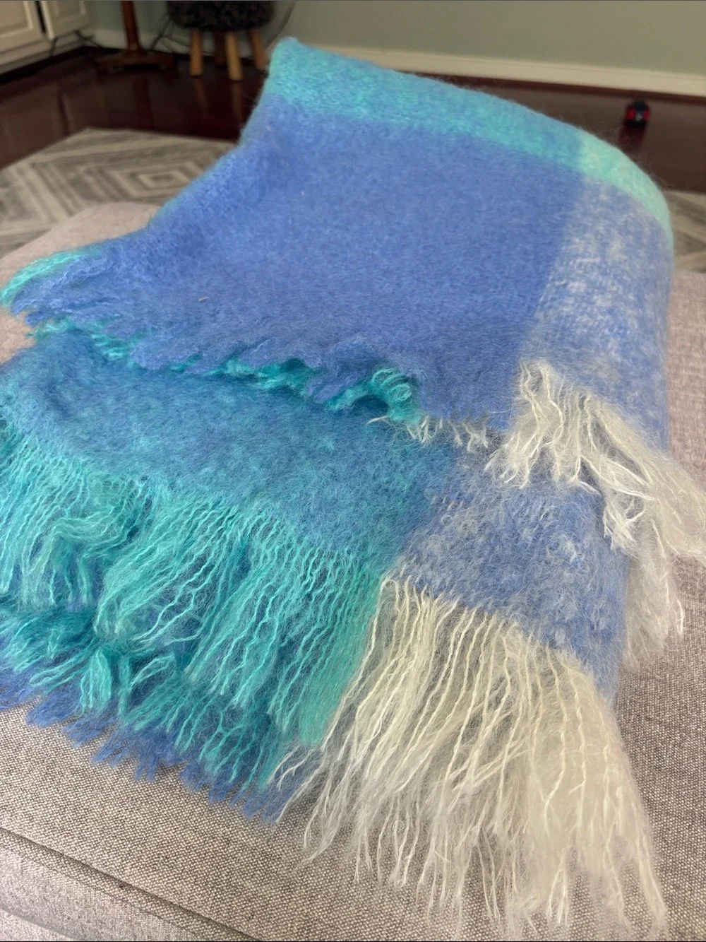 NWT 71” x 52” Avoca 70% mohair 30 % Wool Throw Blanket made in Ireland